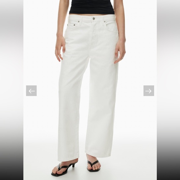 Citizens of Humanity Pina Cropped Low Rise Baggy Cotton Jean in Chalk - Picture 4 of 11